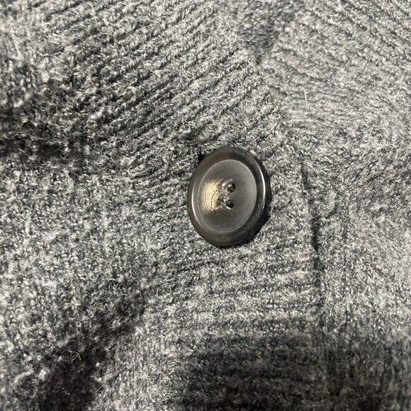 A New Day Gray Chunky Knit Oversized Cardigan Size Large 4 Button 2 Pocket - Picture 7 of 7